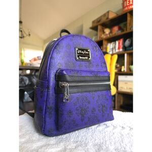 NWT Loungefly Disney Haunted Mansion Purple Wallpaper Backpack